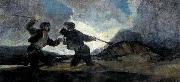 Francisco de goya y Lucientes Duel with Cudgels oil on canvas